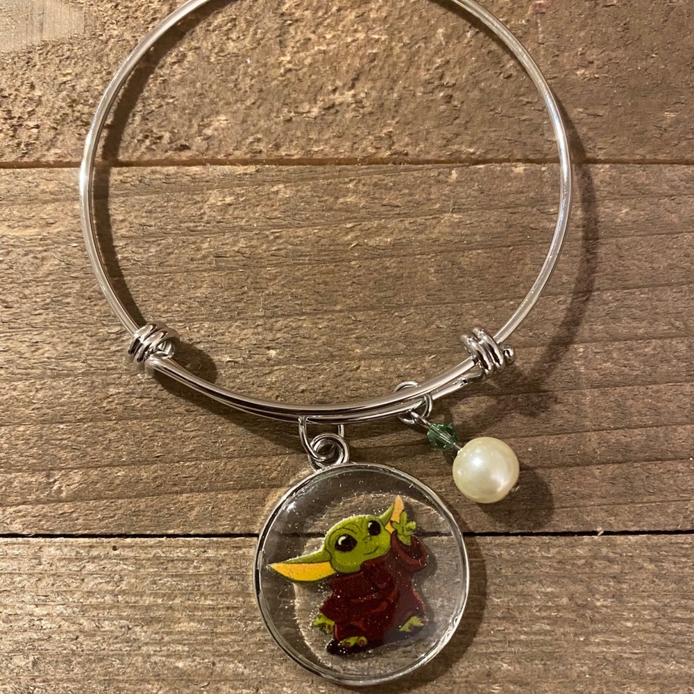Baby Yoda Silver Charm bracelet